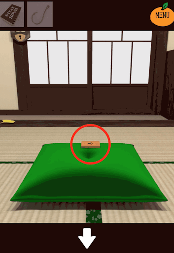 kotatsu_居間_緑色の座布団から木札を入手