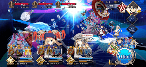 fgo-深淵 旨そうな敵（クラゲ）を攻撃1戦-1