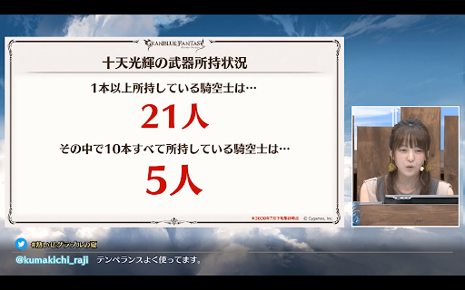 十天光輝の武器所持状況