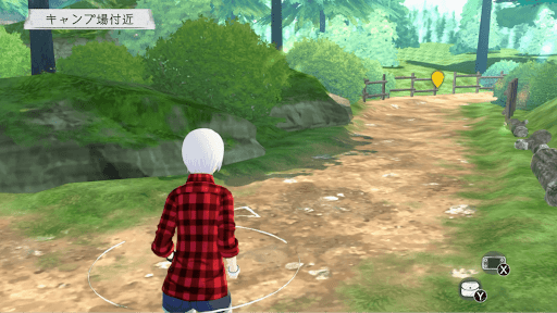 炭を持ってキャンプ場に戻る