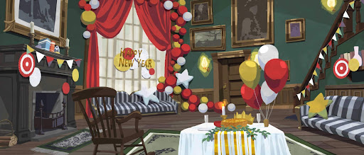背景「主人公　談話室(ニューイヤー)」