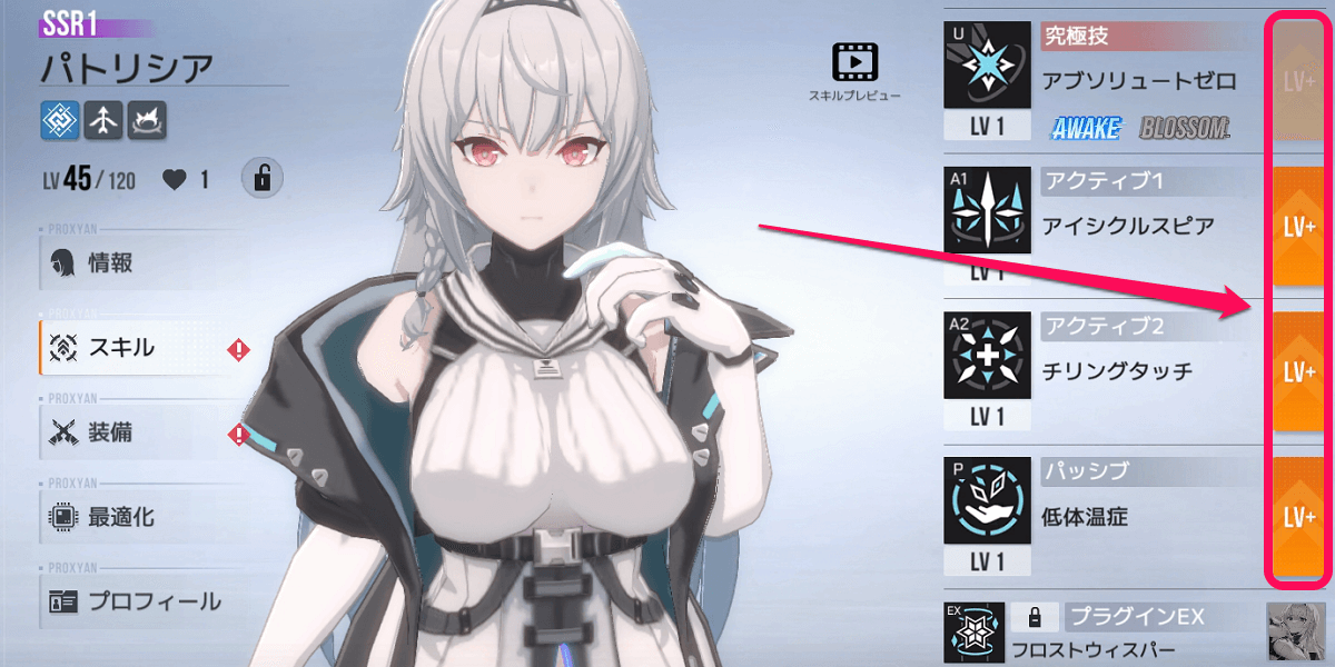 スキルレベルアップ