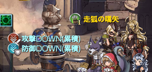 累積防御DOWN