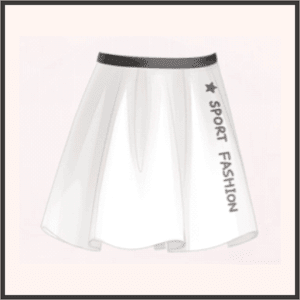白いランニングスカート