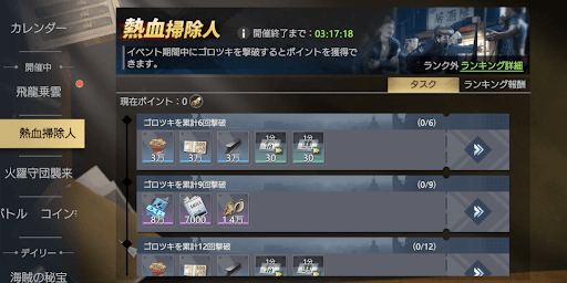 ゴロツキを倒してポイントを稼ぐイベント