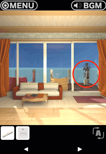 RESORT4黄昏クルーズへの脱出_部屋_窓の地点に移動して画面右側を拡大する