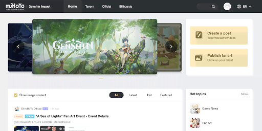 HoYoLABの「ギャラリー」に投稿する