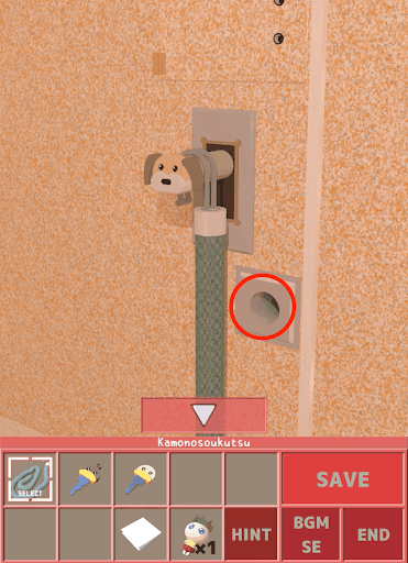 Nunukosgatherings_2階_隣の部屋_レバー_穴をタップしてロープを通す