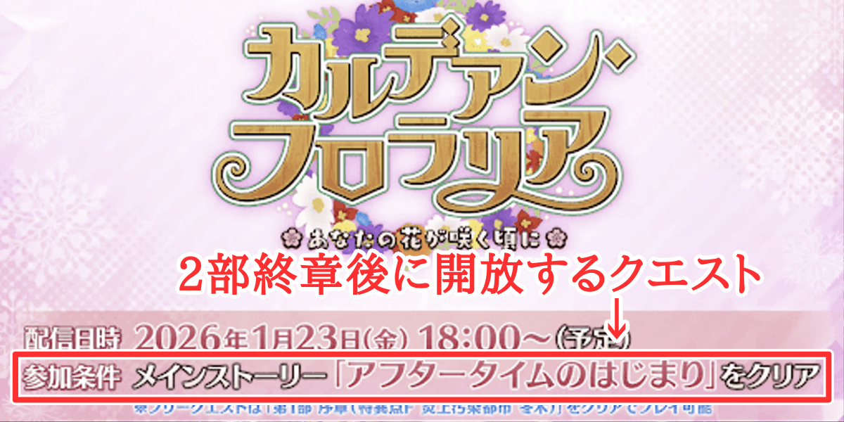 2部終章クリアでイベント参加条件を達成