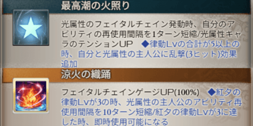FC発動時のバフが高難度で強力