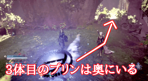 キューブのある場所から小道に入る