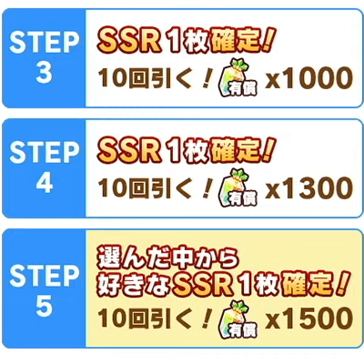 ステップアップガチャのおすすめ候補｜5周年
