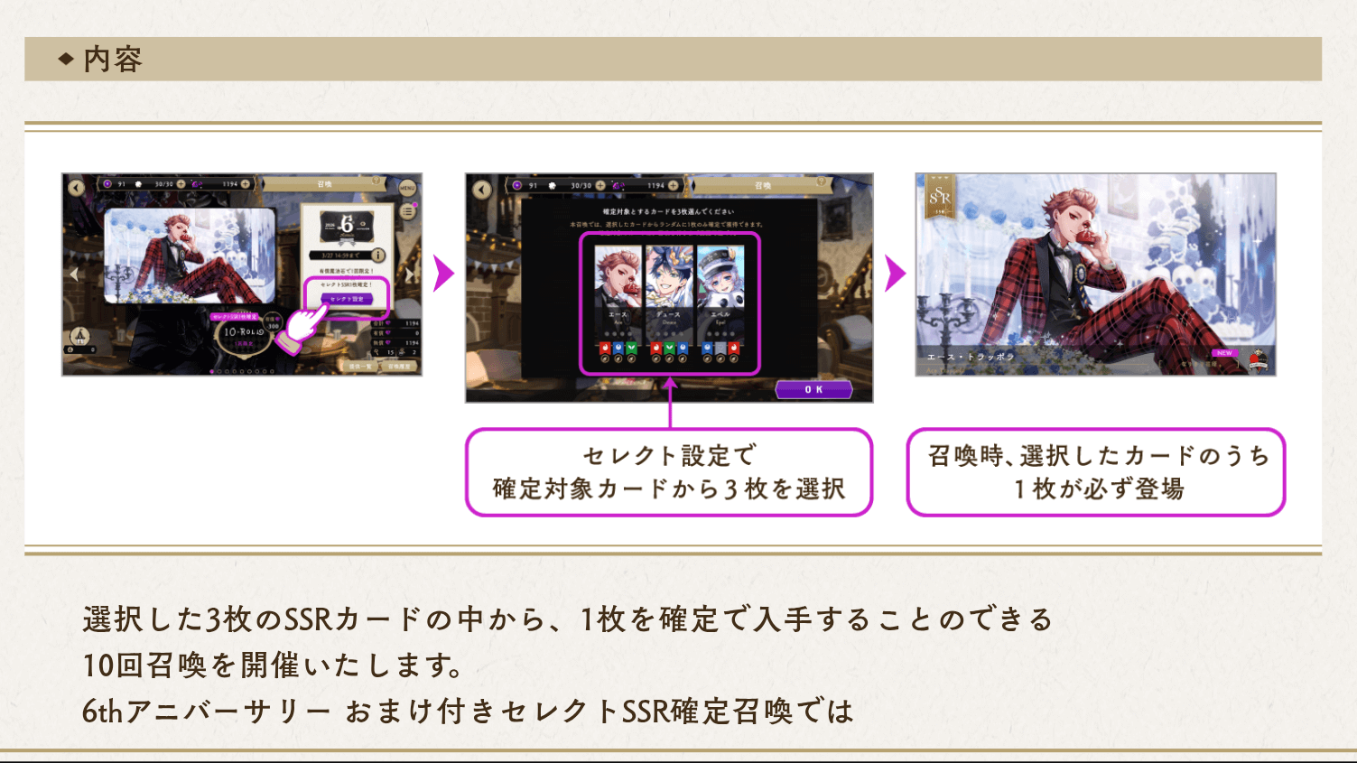 おまけ付きセレクトSSR確定召喚