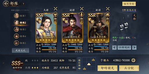 部隊編制を考えておく