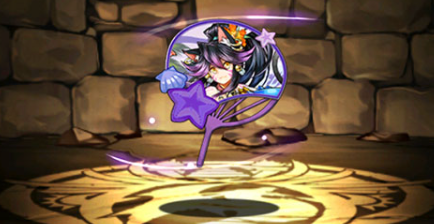 遊泳の猫又・クロネのうちわ