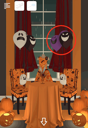 Spooky雨と少女とぬいぐるみ_右側の風船を拡大する