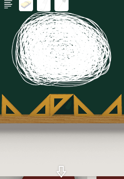 Schoolしょんぼりチャーリーと不思議な教室_黒板の落書きを消す