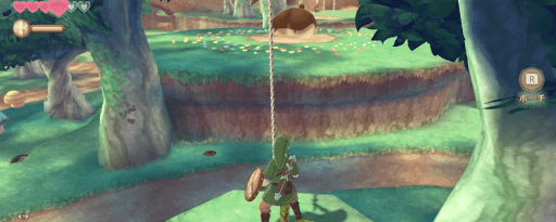 ゼルダSWS_ロープにぶら下がって進もう