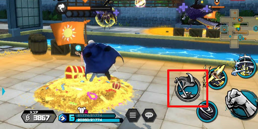 旗マークを握る