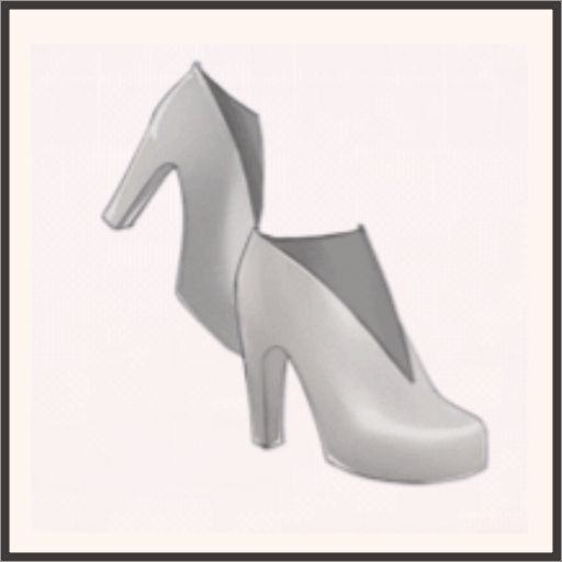 グレーパンプス