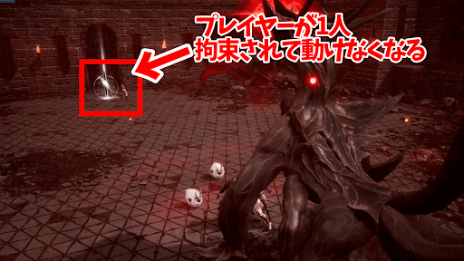 ダークディセンバー_破壊光線1_プレイヤーが拘束される