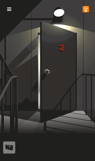 脱出ゲーム非常階段_2階_扉を開けて部屋の中に入る