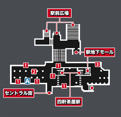 渋谷地下通路のマップ