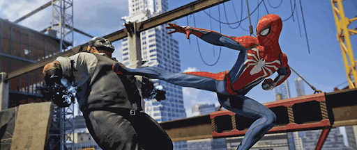 スパイダーマンPS4：背面蹴り