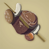 串焼き肉キノコ添え