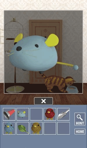 インコ脱出2_ねずみの玩具を回収