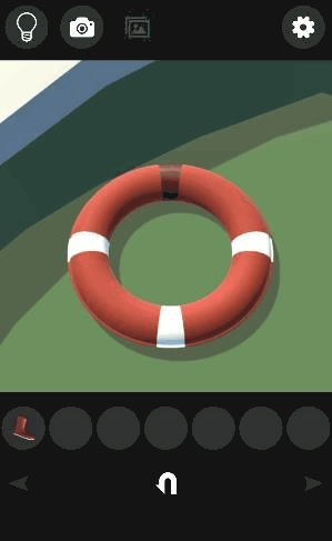 大漁旗～謎解きにゃんこ13～_浮き輪の茶色部分