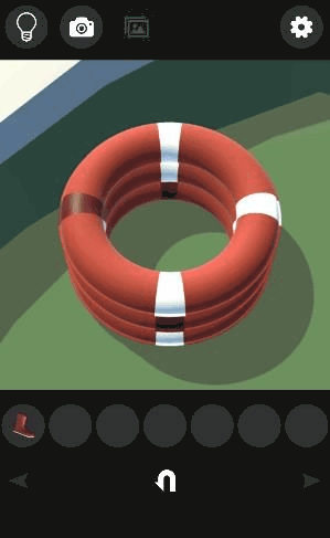 大漁旗～謎解きにゃんこ13～_浮き輪の茶色部分