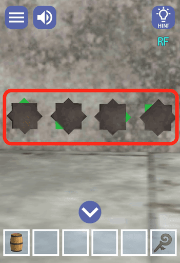 ドラゴンと魔法使いの住む塔_屋上_緑色の三角形の位置が左から上左下右左上であることを確認する