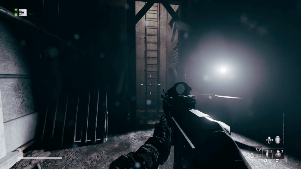 最奥にあるハシゴを登る