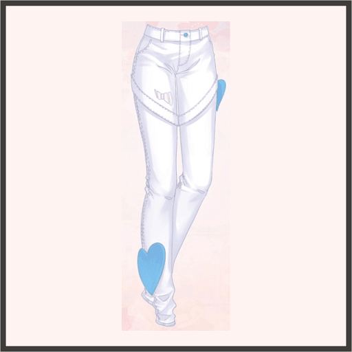 ハートのブーツカット（白）