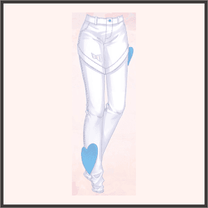 ハートのブーツカット（白）