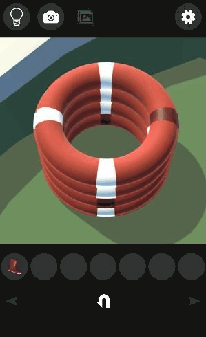 大漁旗～謎解きにゃんこ13～_浮き輪の茶色部分