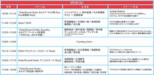 fgo-8月4日スケジュール