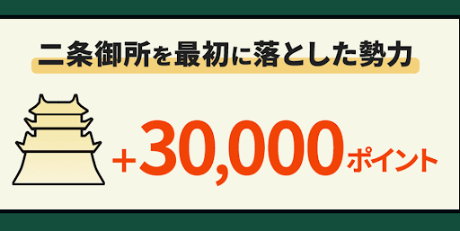 二条御所を最初に落とした勢力は大量加点