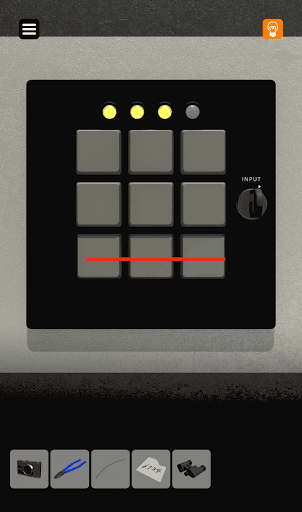 脱出ゲーム非常階段_2階_4階は一なので合うようにボタンを押し鍵をタップする