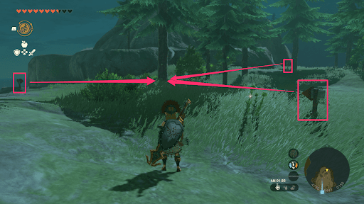 矢印看板の交差する先