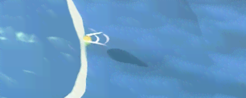 中サイズの魚影を狙う