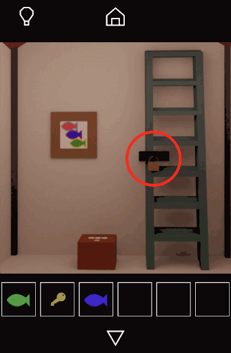 Dango_はしごについている南京錠を拡大する