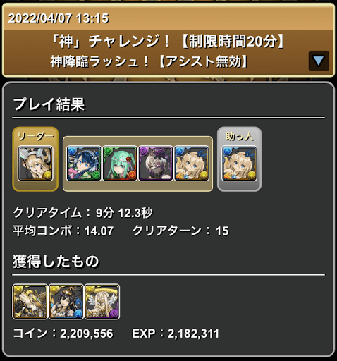 神チャレンジ攻略パーティ-サクヤマリエル