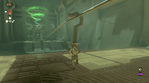 左側のフックをレールに引っ掛けて乗る