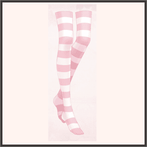 ストライプニーソ（桃）