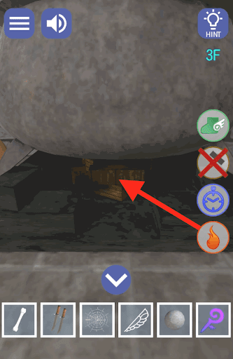 ドラゴンと魔法使いの住む塔_3階_炎の魔法を使用して火をつける