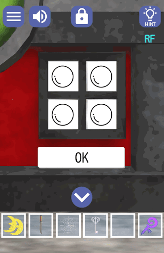 ドラゴンと魔法使いの住む塔_屋上_左上帽子右上三日月左下本右下ボールになるように絵を変える