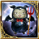 黒い翼の生物の像