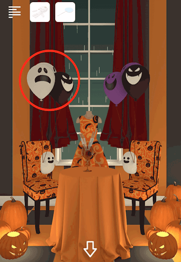 Spooky雨と少女とぬいぐるみ_左側の風船を拡大する